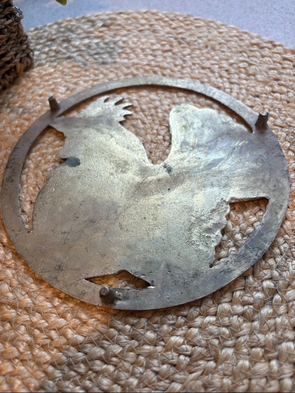 Vintage Brass Rooster Trivet